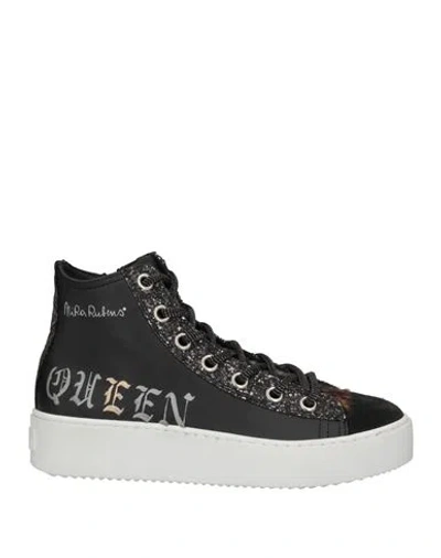 Nira Rubens Woman Sneakers Black Size 7 Textile Fibers, Leather