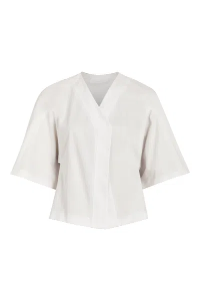 Niran Women's Cami White Twill Cropped Jacket