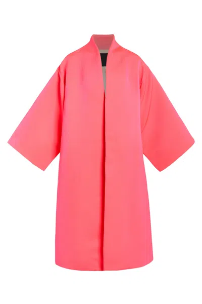 Niran Women's Pink / Purple Jenna Pink Faille Kimono Coat In Pink/purple