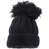 Nirvana Designs Big Pom Rib Fold Hat In Black