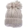 Nirvana Designs Big Pom Rib Fold Hat In Linen