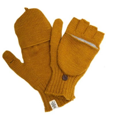 Nirvana Designs Bryant Fingerless Gloves W/ Flap In Honey