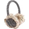 Nirvana Designs Cable Knit Adjustable Earmuffs With Faux Fur In Dark Grey