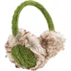 Nirvana Designs Cable Knit Adjustable Earmuffs With Faux Fur In Green
