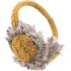 Nirvana Designs Cable Knit Adjustable Earmuffs With Faux Fur In Honey
