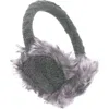Nirvana Designs Cable Knit Adjustable Earmuffs With Faux Fur In Olive