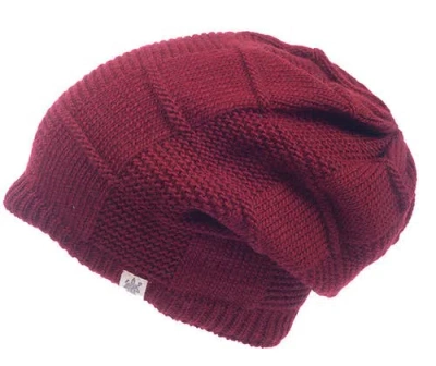 Nirvana Designs Checkered Slouch In Burgundy