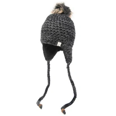 Nirvana Designs Chunky Knit Earflap Hat In Black