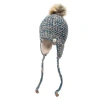Nirvana Designs Chunky Knit Earflap Hat In Blue