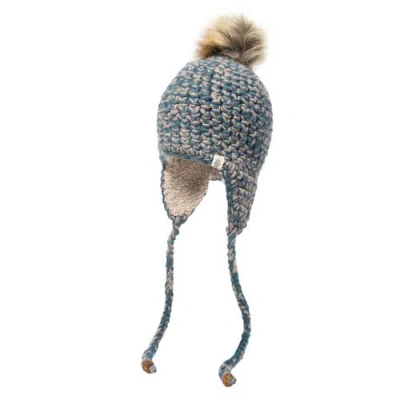 Nirvana Designs Chunky Knit Earflap Hat In Blue