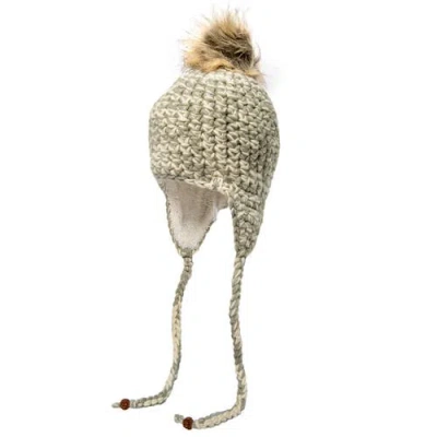 Nirvana Designs Chunky Knit Earflap Hat In White