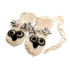 Nirvana Designs Crochet Owl Mittens In White Combo