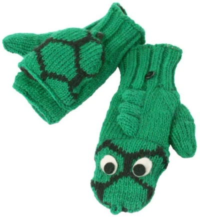 Nirvana Designs Dinosaur Cover Mittens In Green