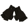 Nirvana Designs Fingerless Gloves With Button Flap And Fleece Lining In Black