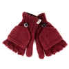 Nirvana Designs Fingerless Gloves With Button Flap And Fleece Lining In Burgundy