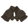 Nirvana Designs Fingerless Gloves With Button Flap And Fleece Lining In Charcoal