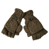 Nirvana Designs Fingerless Gloves With Button Flap And Fleece Lining In Tweed