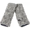 Nirvana Designs Flower Crochet Handwarmers In Linen