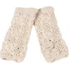 Nirvana Designs Flower Crochet Handwarmers In White