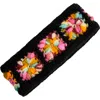 Nirvana Designs Flower Crochet Headband- Multi's In Black Multi
