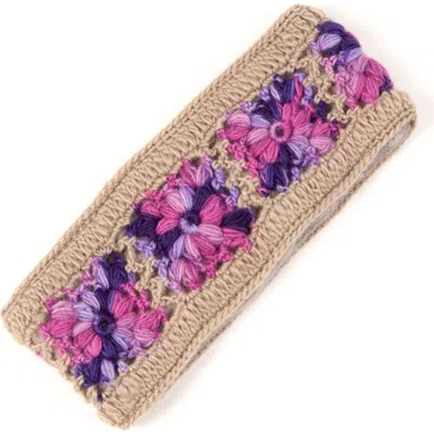 Nirvana Designs Flower Crochet Headband- Multi's In Grey Orchid