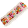 Nirvana Designs Flower Crochet Headband- Multi's In White Multi