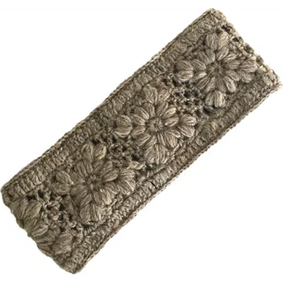 Nirvana Designs Flower Crochet Headband- Solids In Cocoa