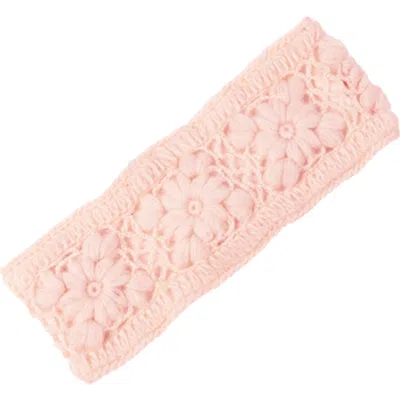 Nirvana Designs Flower Crochet Headband- Solids In Pink Quartz