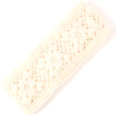 Nirvana Designs Flower Crochet Headband- Solids In White