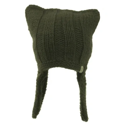 Nirvana Designs Illyrian Helmet Earflap Hat In Olive