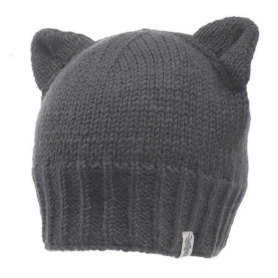 Nirvana Designs Kitty Ear Hat In Charcoal