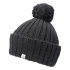 Nirvana Designs Park Fold Rib Pom Beanie In Black