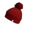 Nirvana Designs Park Fold Rib Pom Beanie In Burgundy
