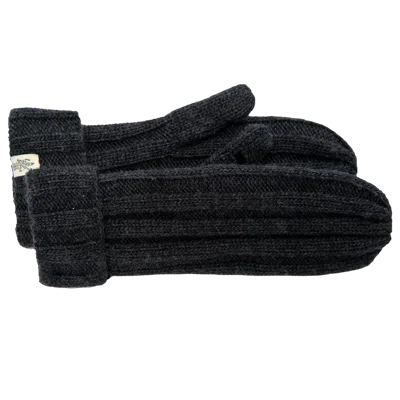 Nirvana Designs Ribbed Mittens In Black