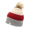 Nirvana Designs Stripe Flower Fur Pom Pom In Ash/burgundy