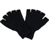 Nirvana Designs Striped And Solid Fingerless Gloves In Black