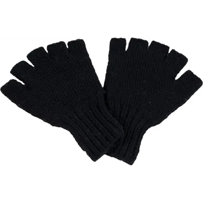 Nirvana Designs Striped And Solid Fingerless Gloves In Black