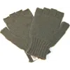 Nirvana Designs Striped And Solid Fingerless Gloves In Olive