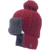 Nirvana Designs Trapper Hat W/ Pom In Burgundy