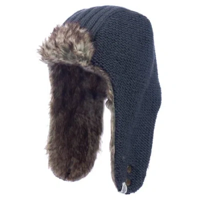 Nirvana Designs Winter Trapper Hat In Charcoal
