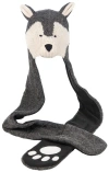 Nirvana Designs Wolf Hatscarf In Grey