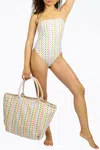 Nirvanic Dunes Oversized Tote Bag In Eco Rainbow Check In Multi