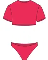 Nirvanic Malibu Crop Bikini Top In Eco Watermelon In Multi