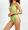 Nirvanic Nahla High-waisted Bikini Bottom In Shine Kiwi In Multi