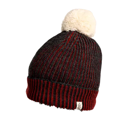 Nirvanna Designs Allen Pom Hat In Burgundy
