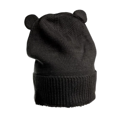 Nirvanna Designs Bear Cub Ears Hat In Black