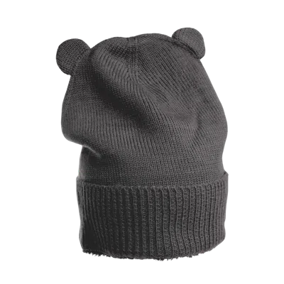 Nirvanna Designs Bear Cub Ears Hat In Charcoal