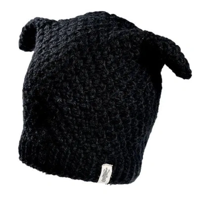Nirvanna Designs Bear Ear Beanie In Black