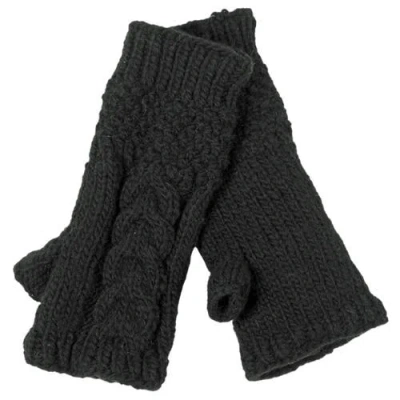 Nirvanna Designs Cable Handwarmers In Black