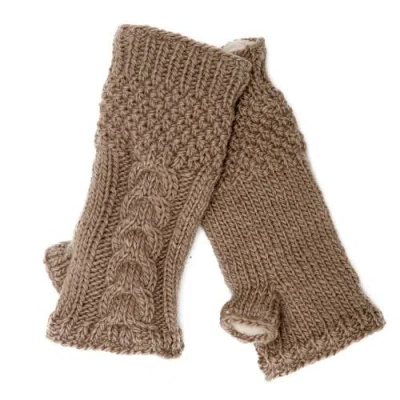 Nirvanna Designs Cable Handwarmers In Brown